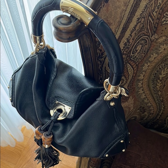Gucci Black Hobo Bag with Gold Hardware - Picture 9 of 16